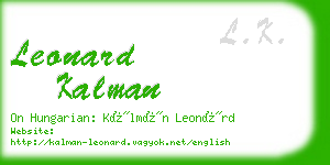 leonard kalman business card